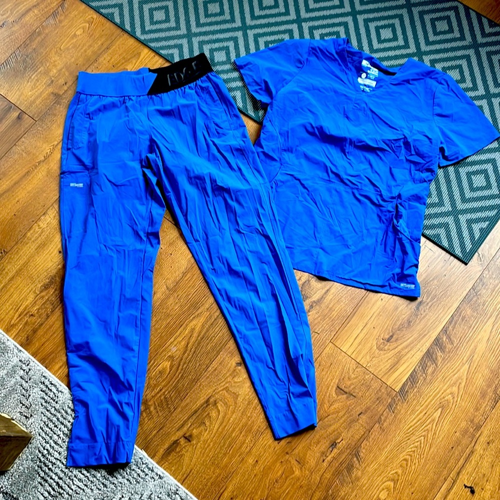 Royal blue Greys anatomy Edge matching scrub set size small